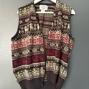 Northwest Territory Striped Knit Vest - Brown and Cream